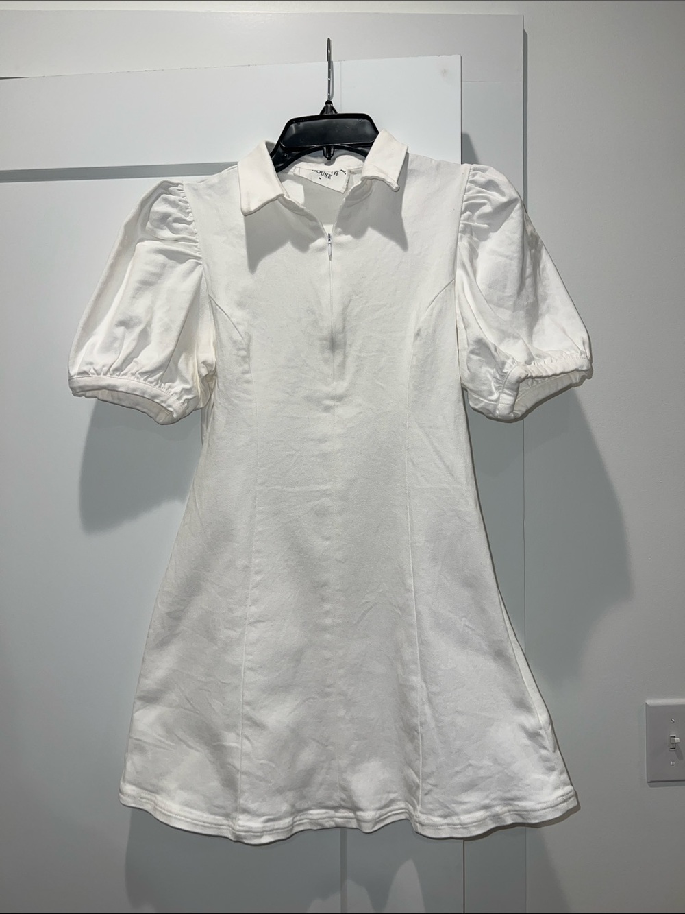 Hyacinth House White Front Zip Denim Mini Dress - Picture 6 of 11